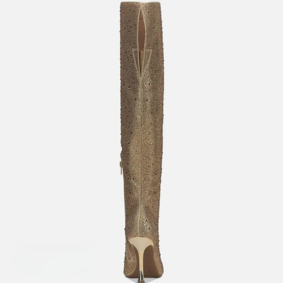 INC Saveria 5 Rhinestone Tall Over-the-Knee Boots/Gold Bling NEW!! Studded NEW!! - Picture 2 of 9